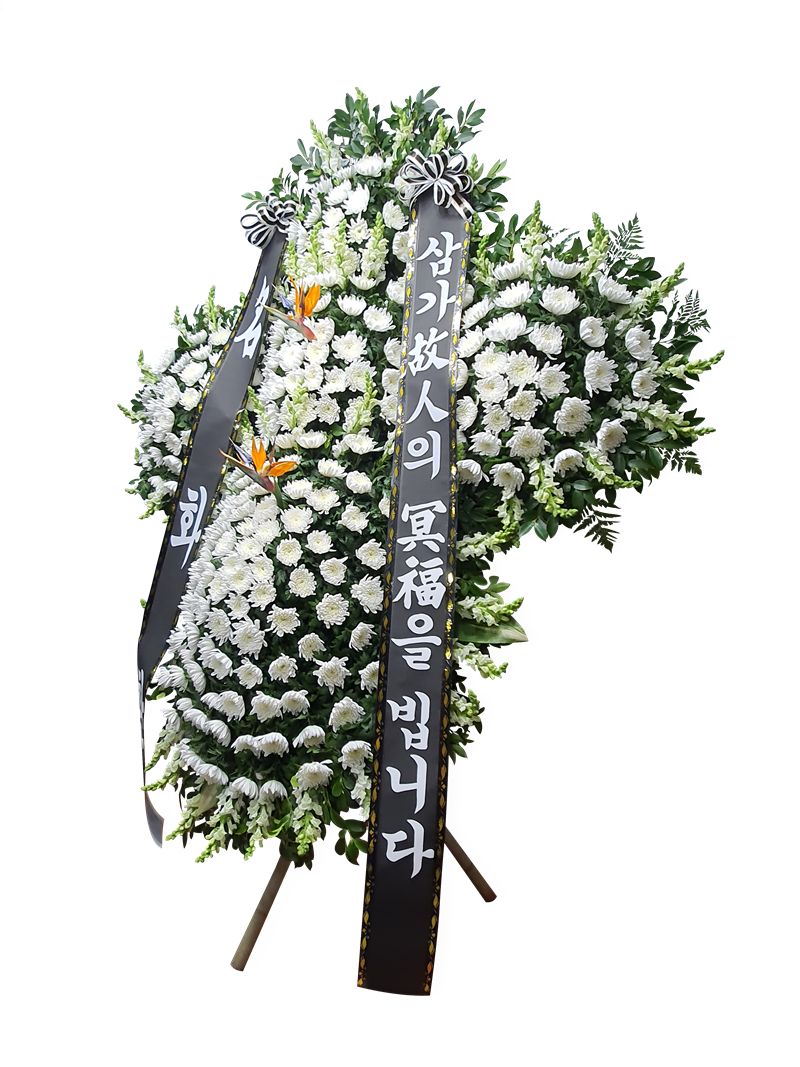 검정리본 풍성한 특고급 근조 5단